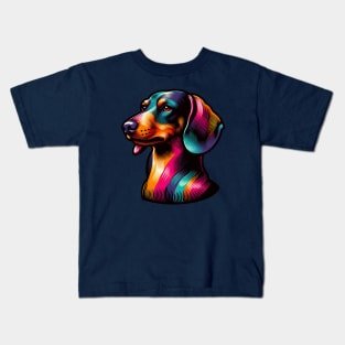 Retro, Vintage Dachshund Dog Profile Kids T-Shirt